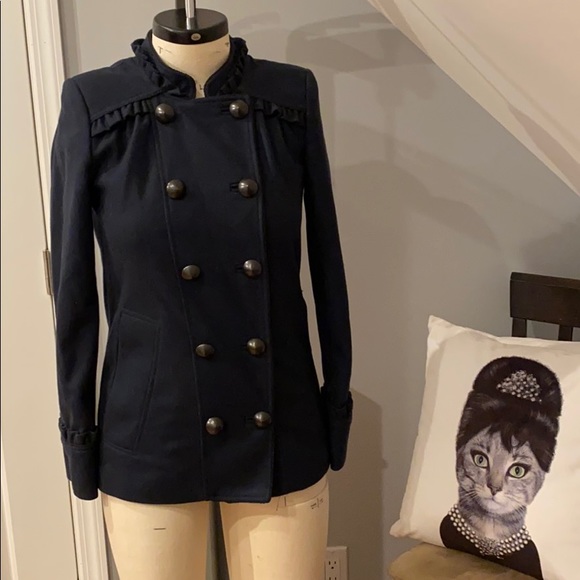 French Connection Jackets & Blazers - French connection blue peacoat